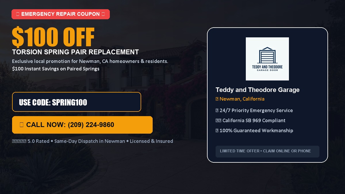 $100 OFF Heavy-Duty Torsion Spring Pair Replacement in Newman, CA